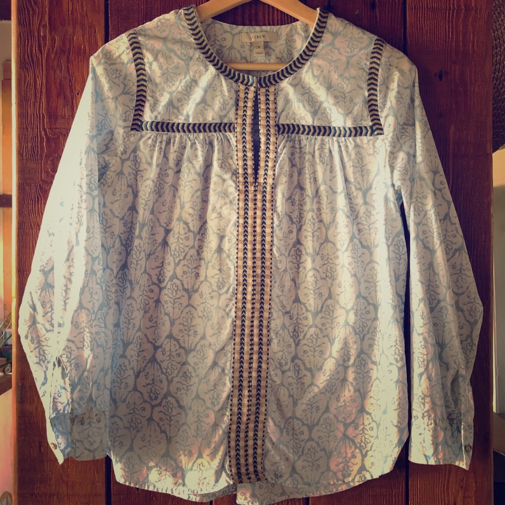 J Crew Embroidered blouse